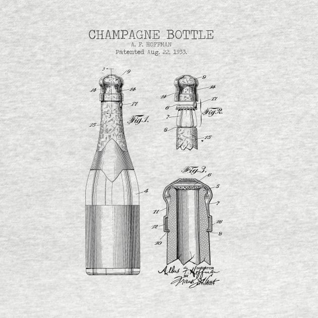 Champagne bottle patent by Dennson Creative